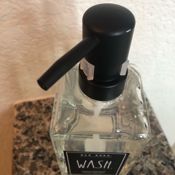 Rae Dunn WASH Glass Bottle Black Label Hand Soap - Picture 3 of 4
